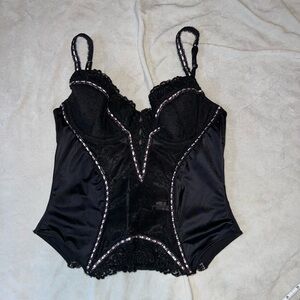 Jezebel Black & Baby Pink Mesh Corset
